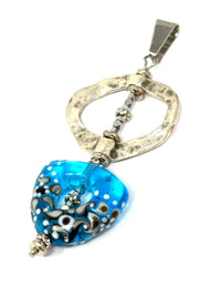 Handmade Lampwork Glass Beaded Pendant Necklace #6985D